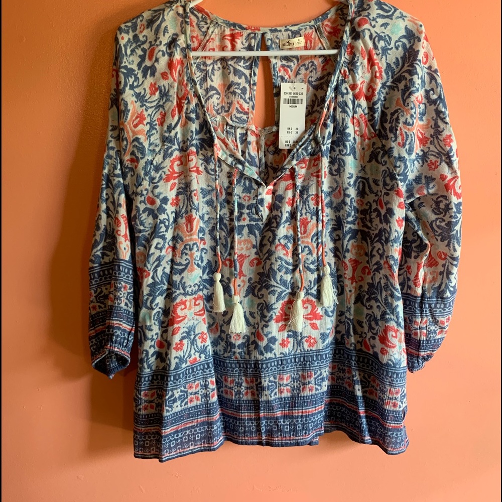 Hollister Floral long sleeve light weight shirt